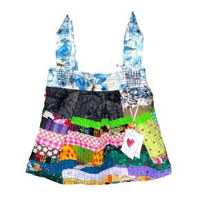 Handmade OOAK bohemian style hand/arm bag art scrap fabric